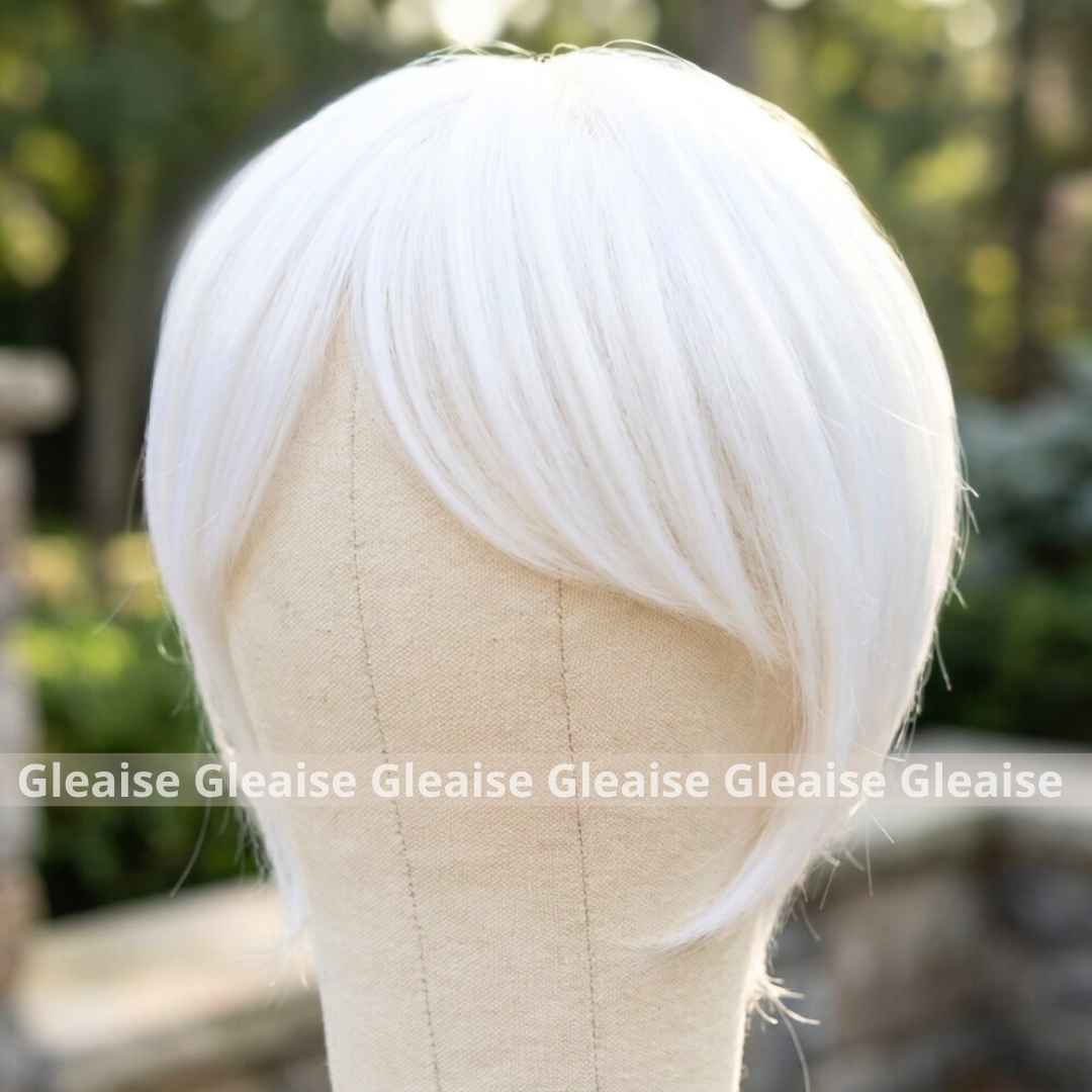 Pure White Topper with Bangs, Ice Snow Blonde Clips Hair Extensions, Comfortable & Breathable - Image 4
